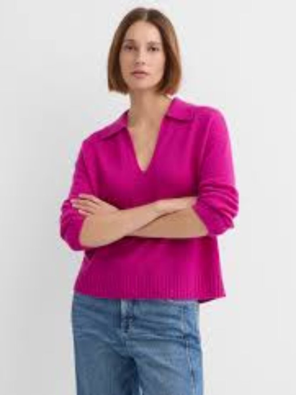 LOFT NWT Collared Cashmere Sweater Size XXL in Magenta